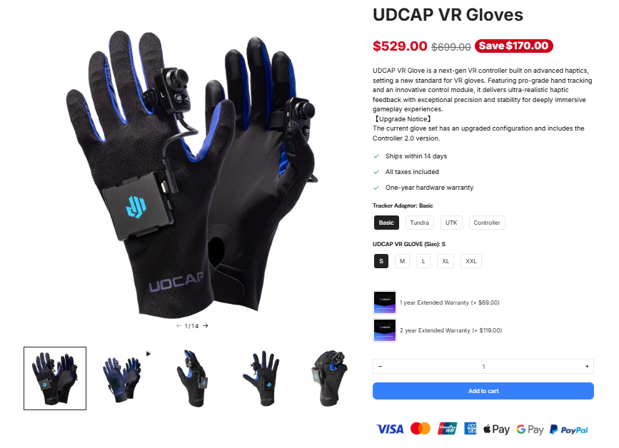 UDCAP SteamVR and VRChat gaming gloves sale price