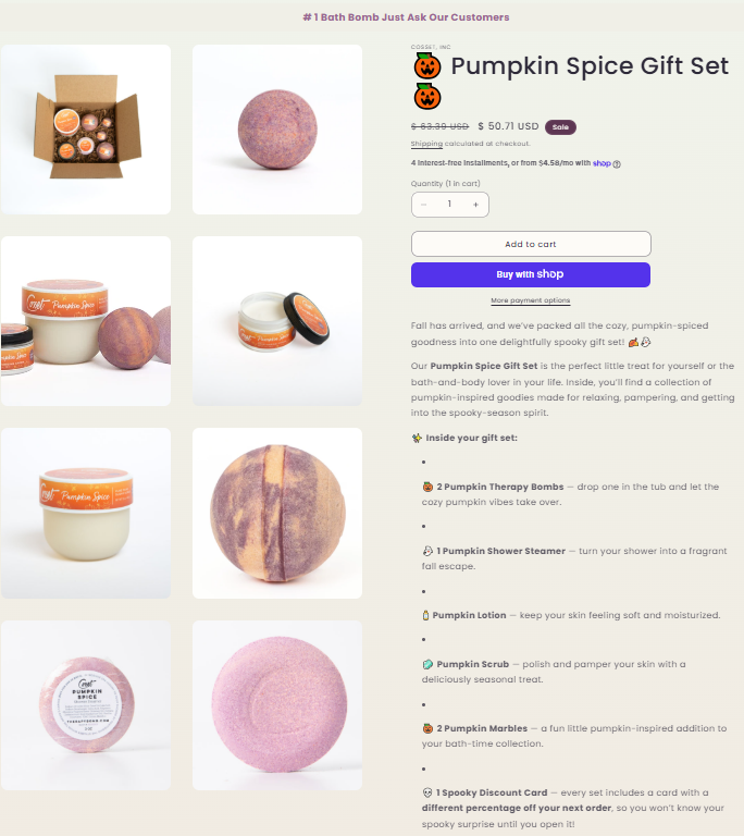 Cosset handmade bath and body set