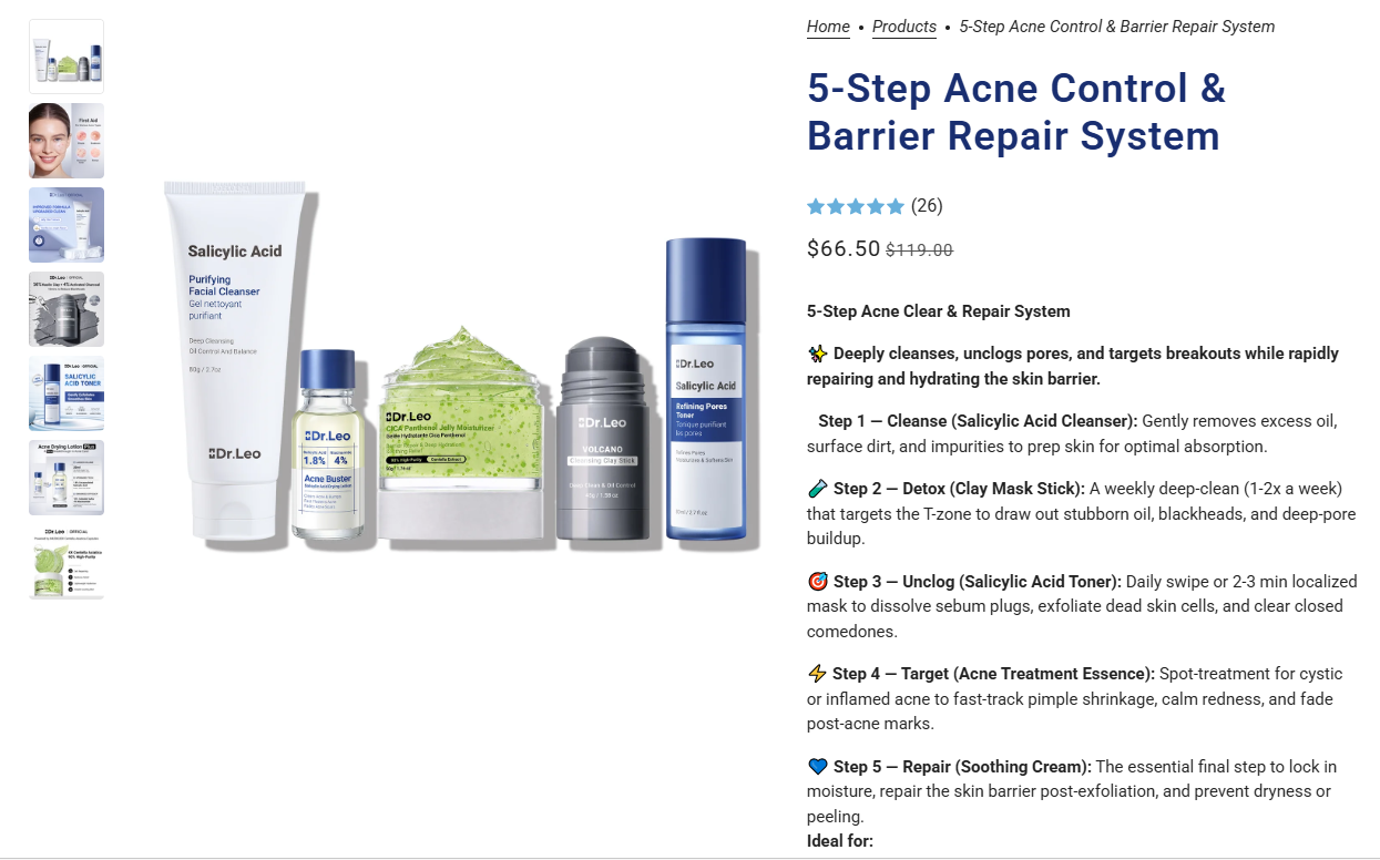 5-Step Acne Control & Barrier Repair System