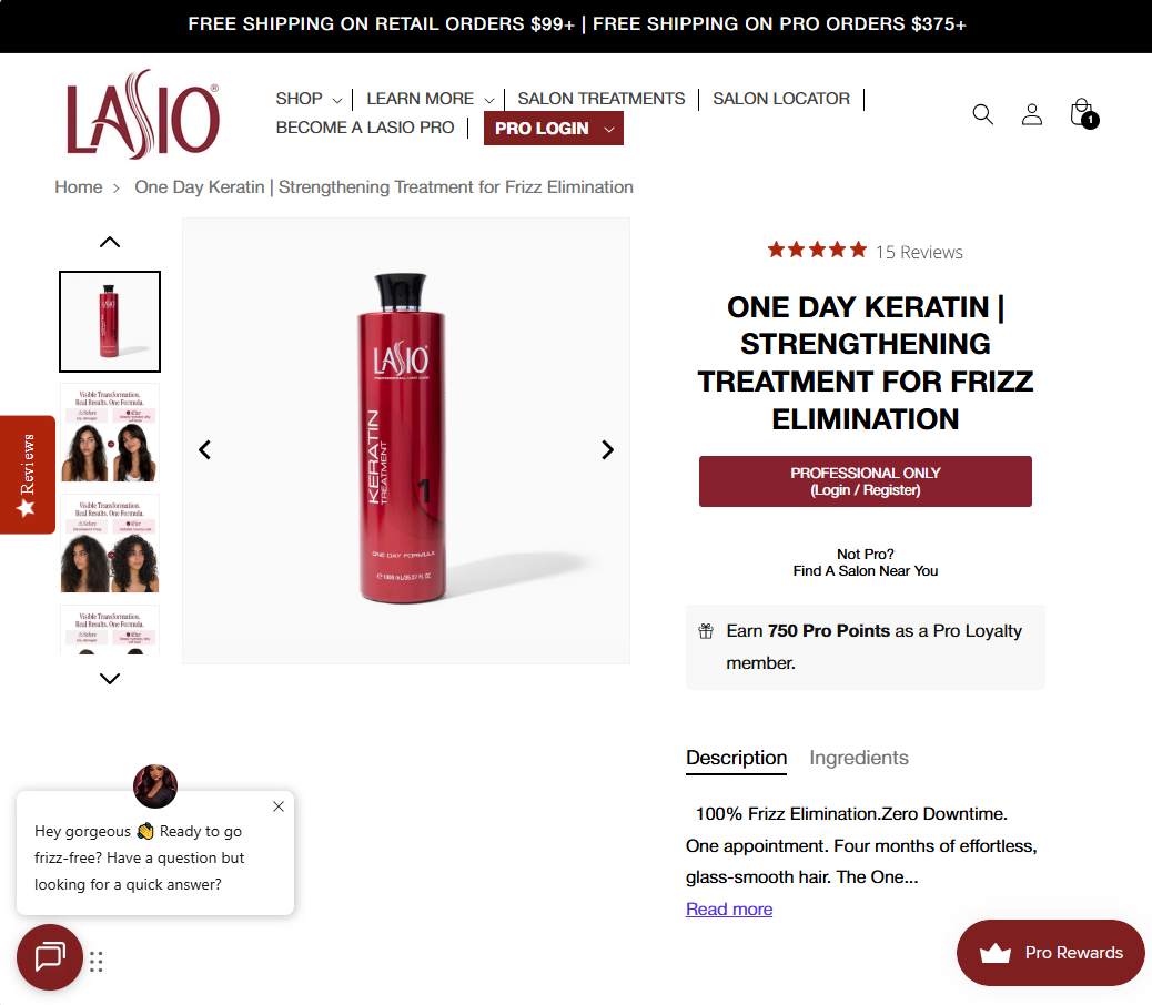 Lasio keratin hair treatment