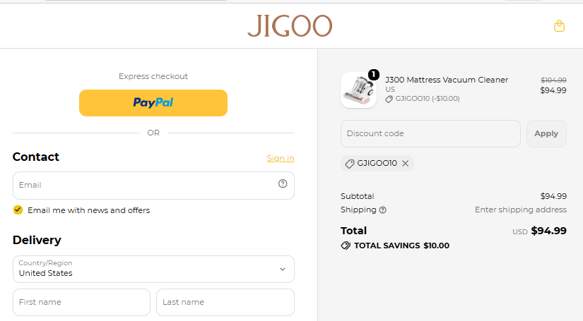 GJIGOO10 checkout proof
