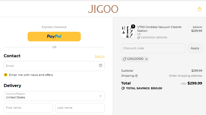 GJIGOO100 V700 checkout proof