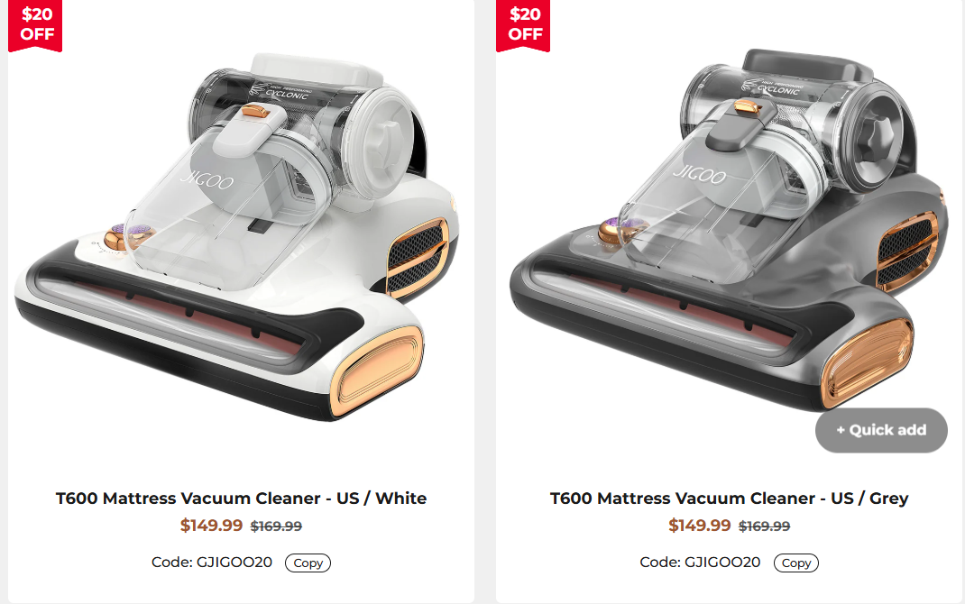 T600 Mattress Vacuum Cleaner models