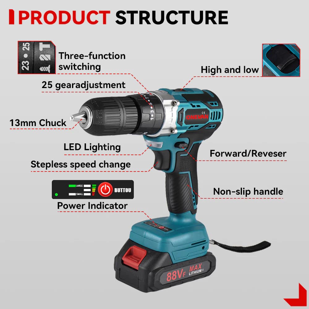 ONEVAN 54Nm brushless cordless impact drill deal