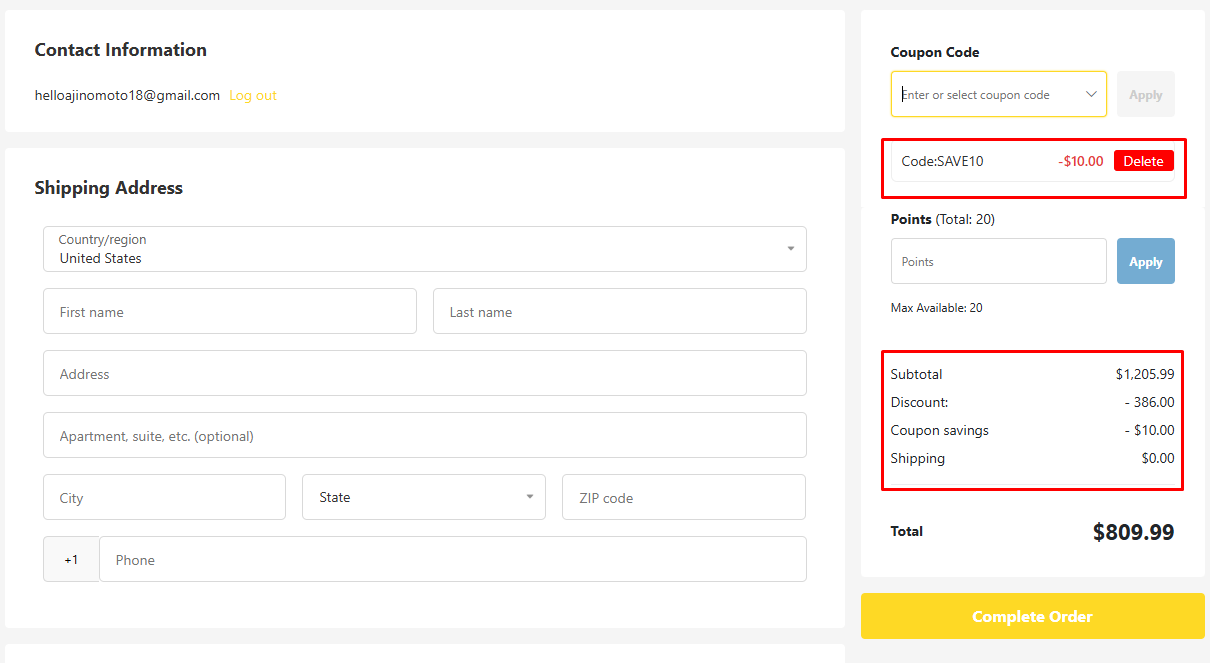 Retevis checkout screen showing coupon SAVE10 applied saving extra 10 dollars on RT29 radio bundle