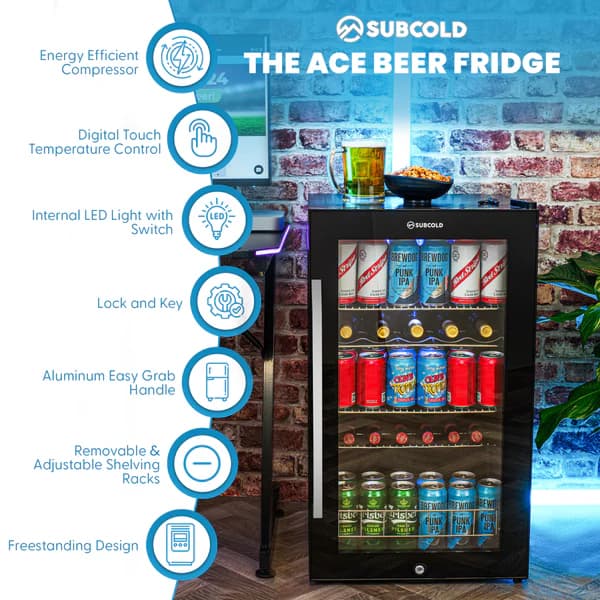 Subcold Ace100 LED Touch Control Beer Fridge 1:1 product thumbnail - upload manually