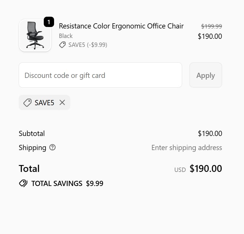 Sunaofe SAVE5 Resistance Color checkout proof