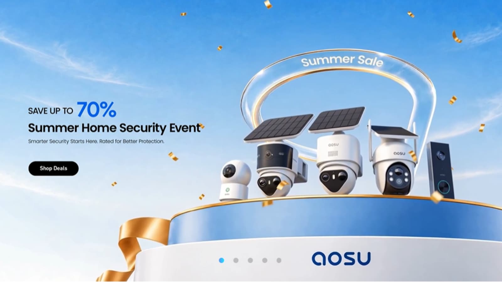 AOSU Summer Sale coupon code thumbnail with up to 70% off security camera deals