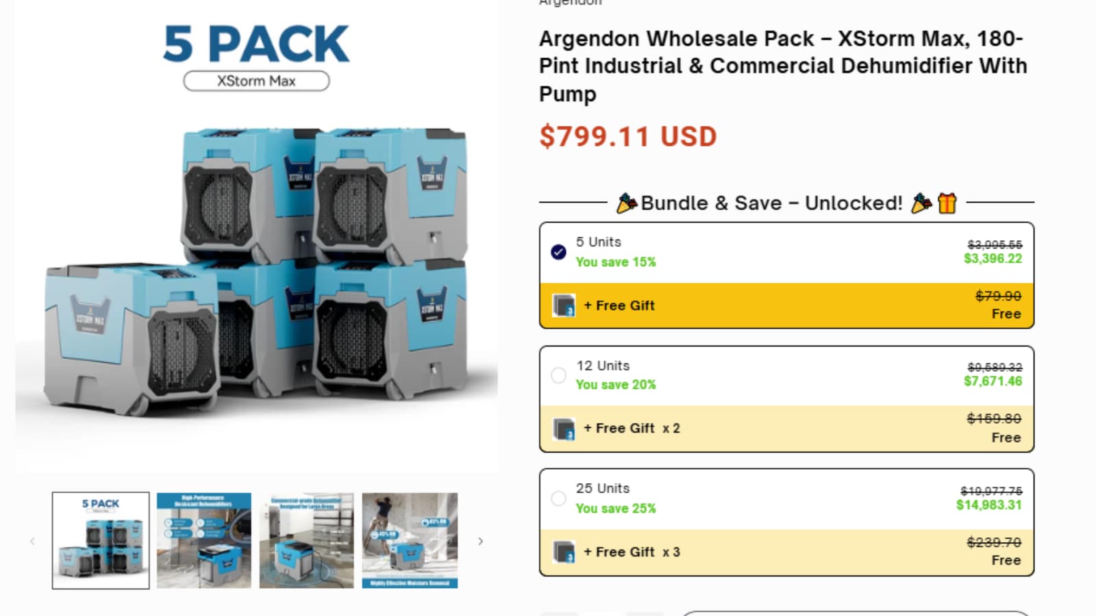 Argendon Wholesale Pack XStorm Max 5-Pack Save $599.33 bundle deal