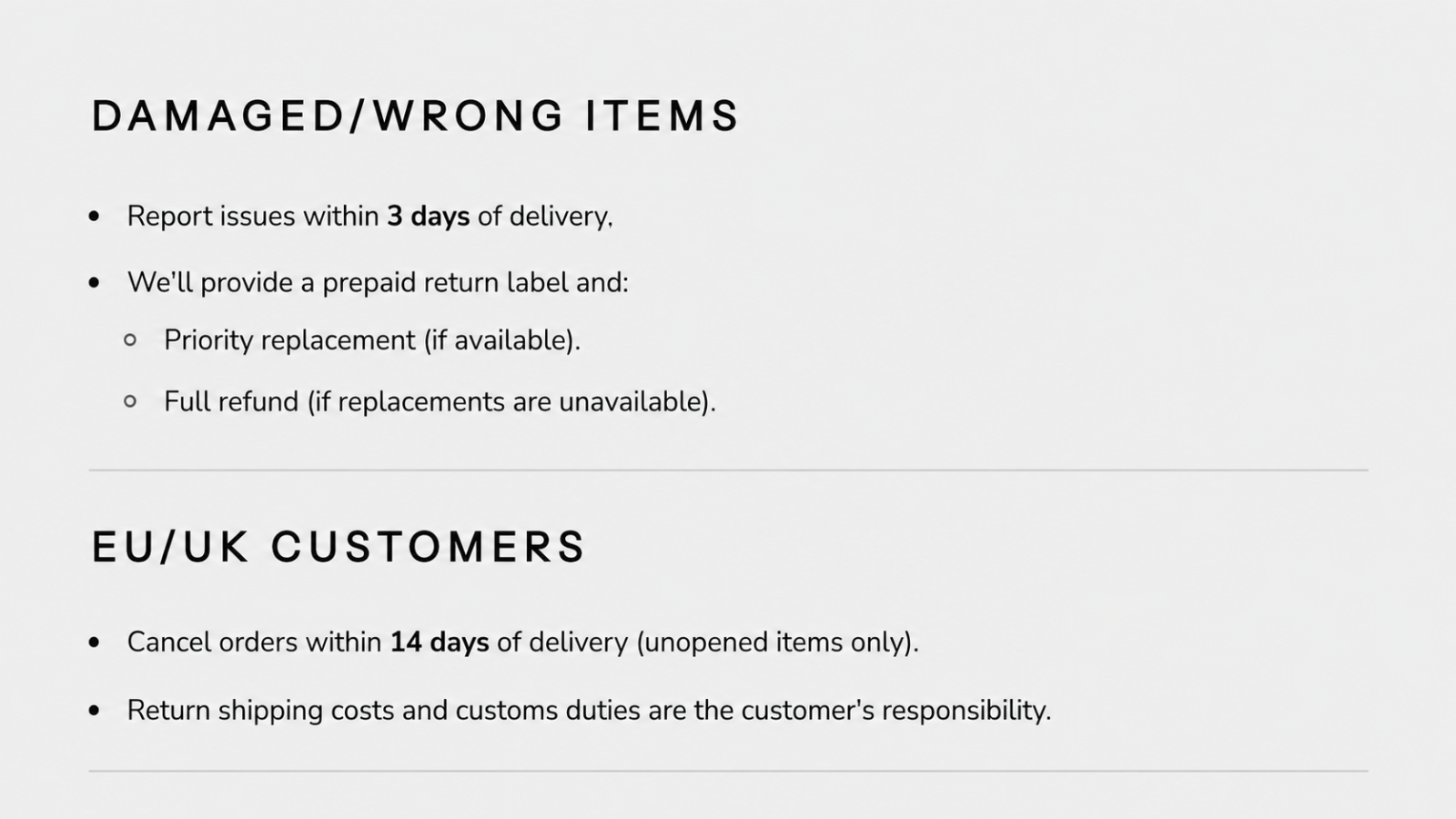 Aromadd footer policy links screenshot 16:9