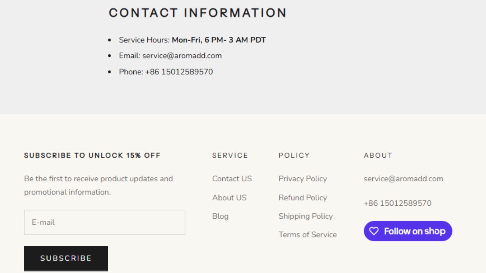 Aromadd trust and policy proof banner