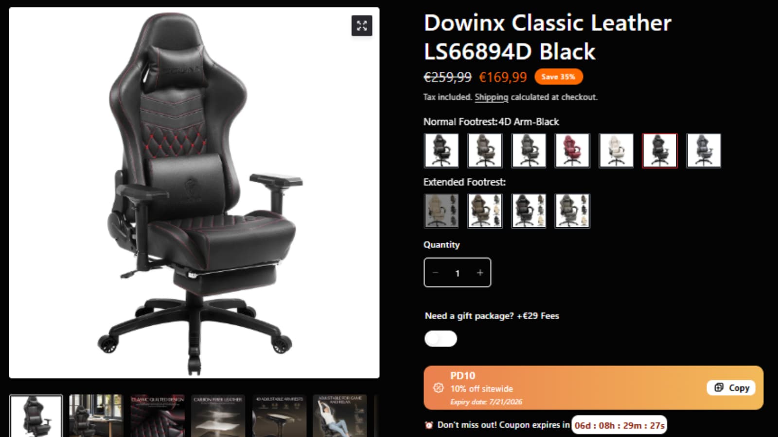 Dowinx Classic Leather LS66894D Black current sale price and product proof