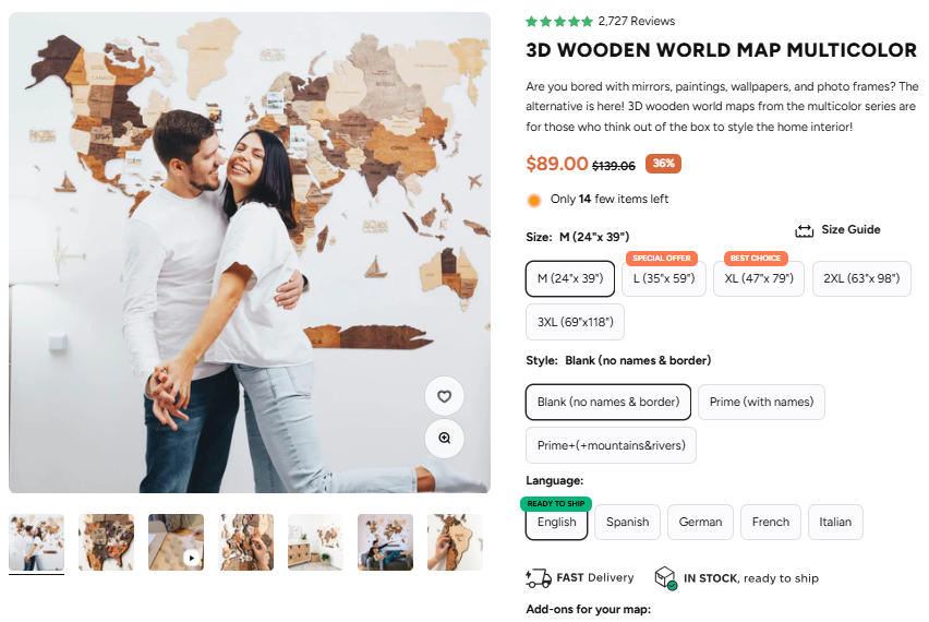 3D Wooden World Map Multicolor sale price and review proof