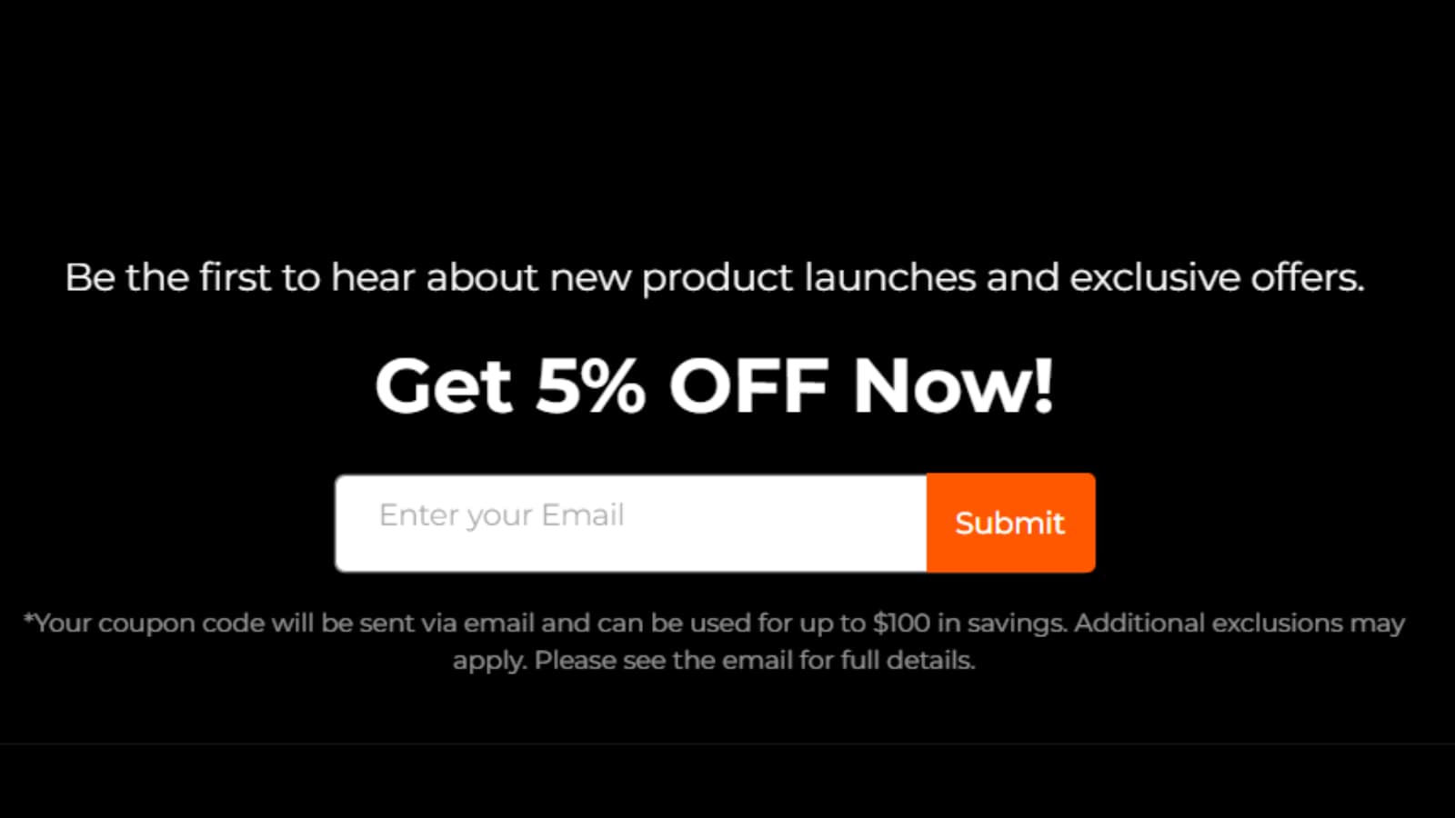 FED Fitness email signup form showing Get 5% OFF Now