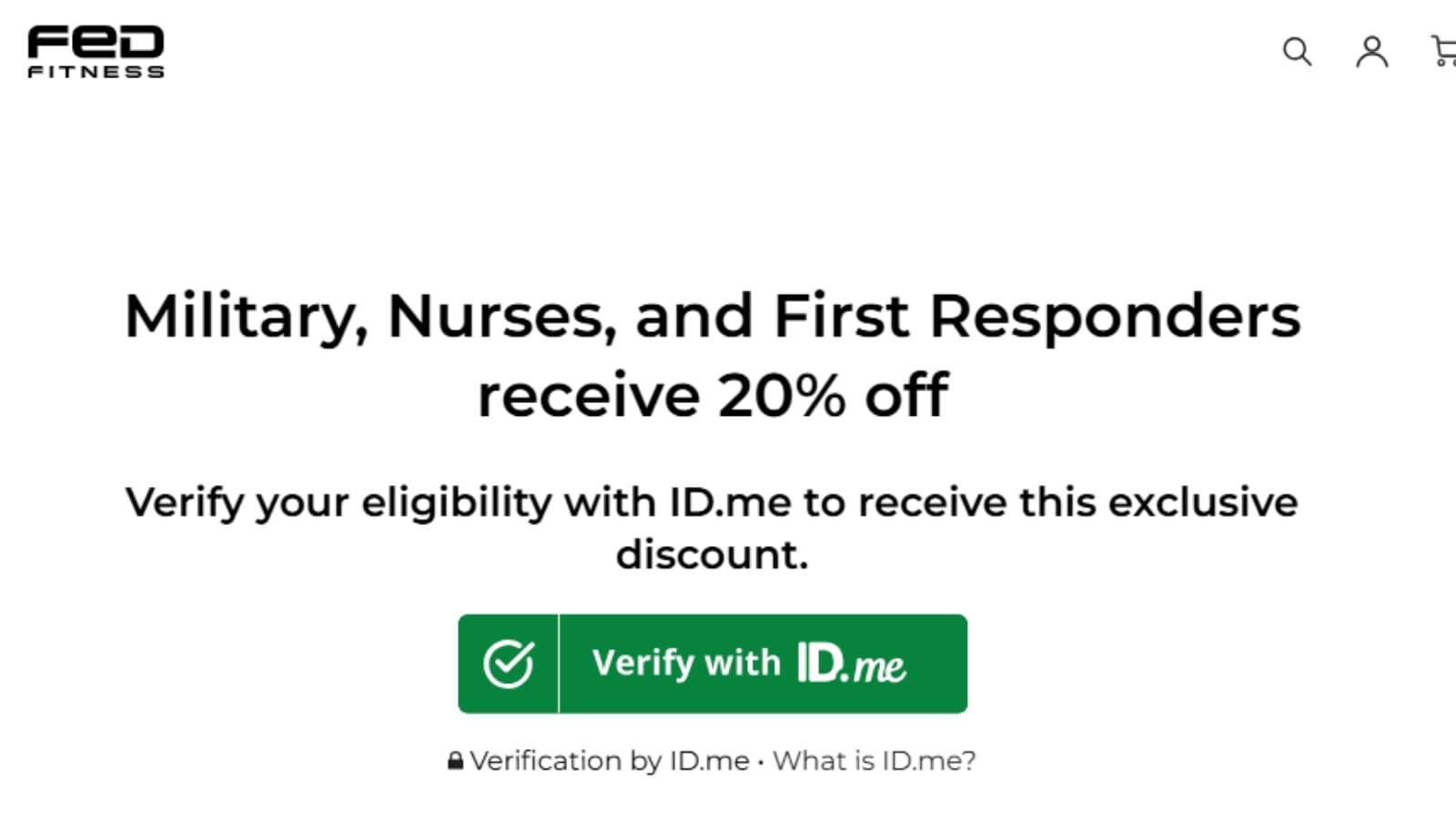 FED Fitness ID.me 20% off discount for Military Nurses and First Responders