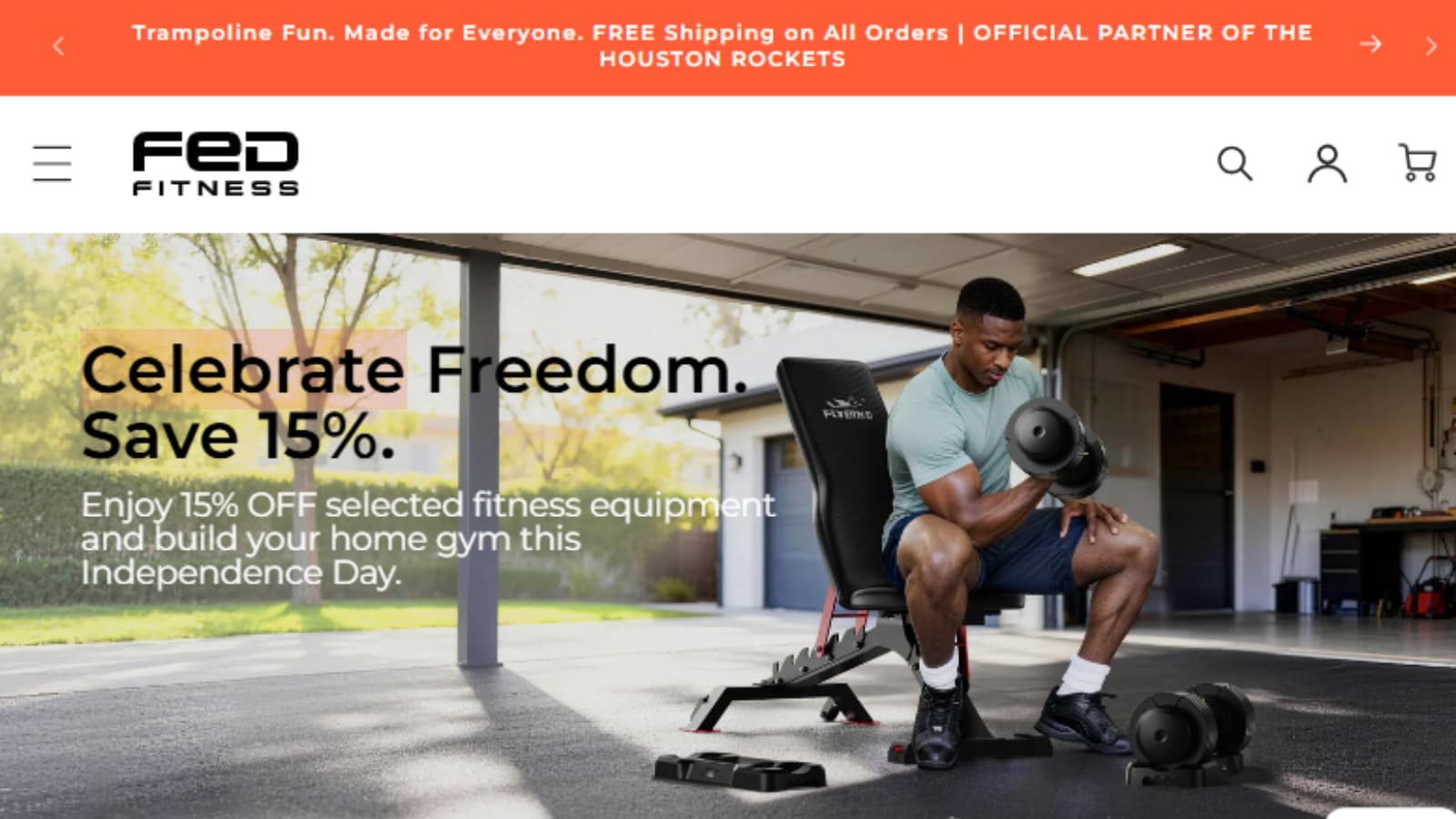 FED Fitness Independence Day Holiday Sale 15% off selected fitness equipment