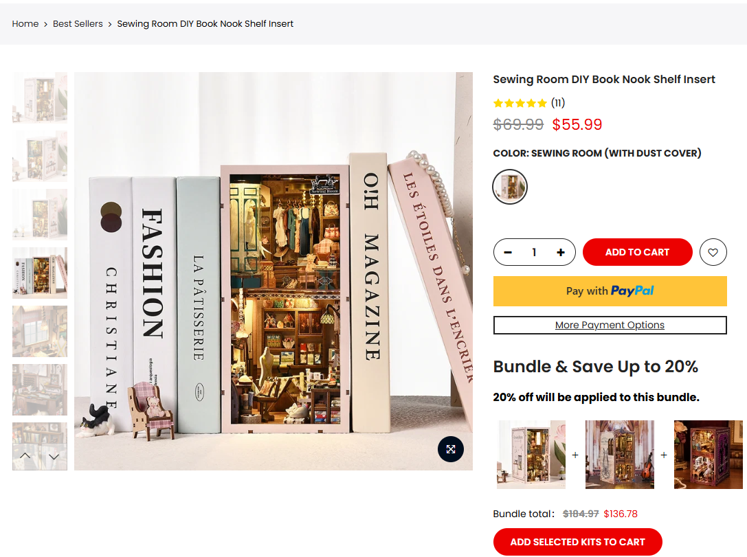 Sewing Room DIY Book Nook Shelf Insert