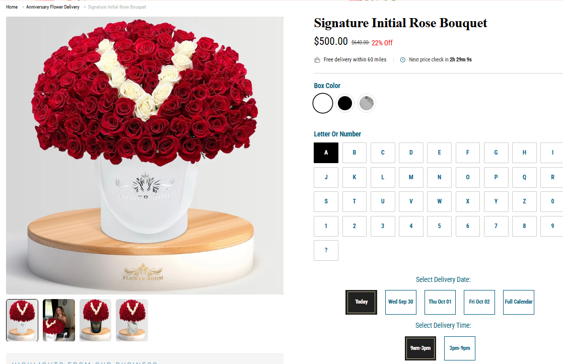 FlowerBoom Dallas luxury rose bouquet
