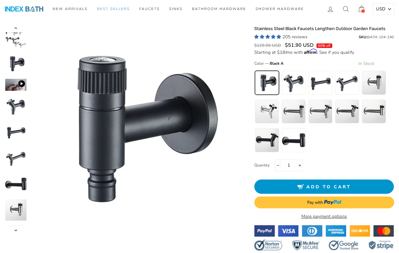 Index Bath bathroom faucet