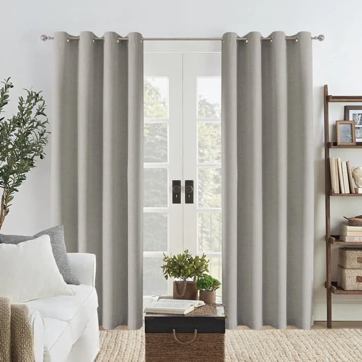 Joydeco Custom Faux Linen Blackout Curtain thumbnail showing 40 percent off deal