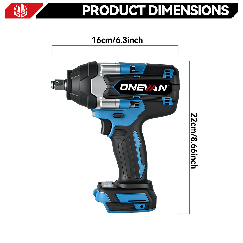 ONEVAN 1800N·m torque brushless cordless impact wrench