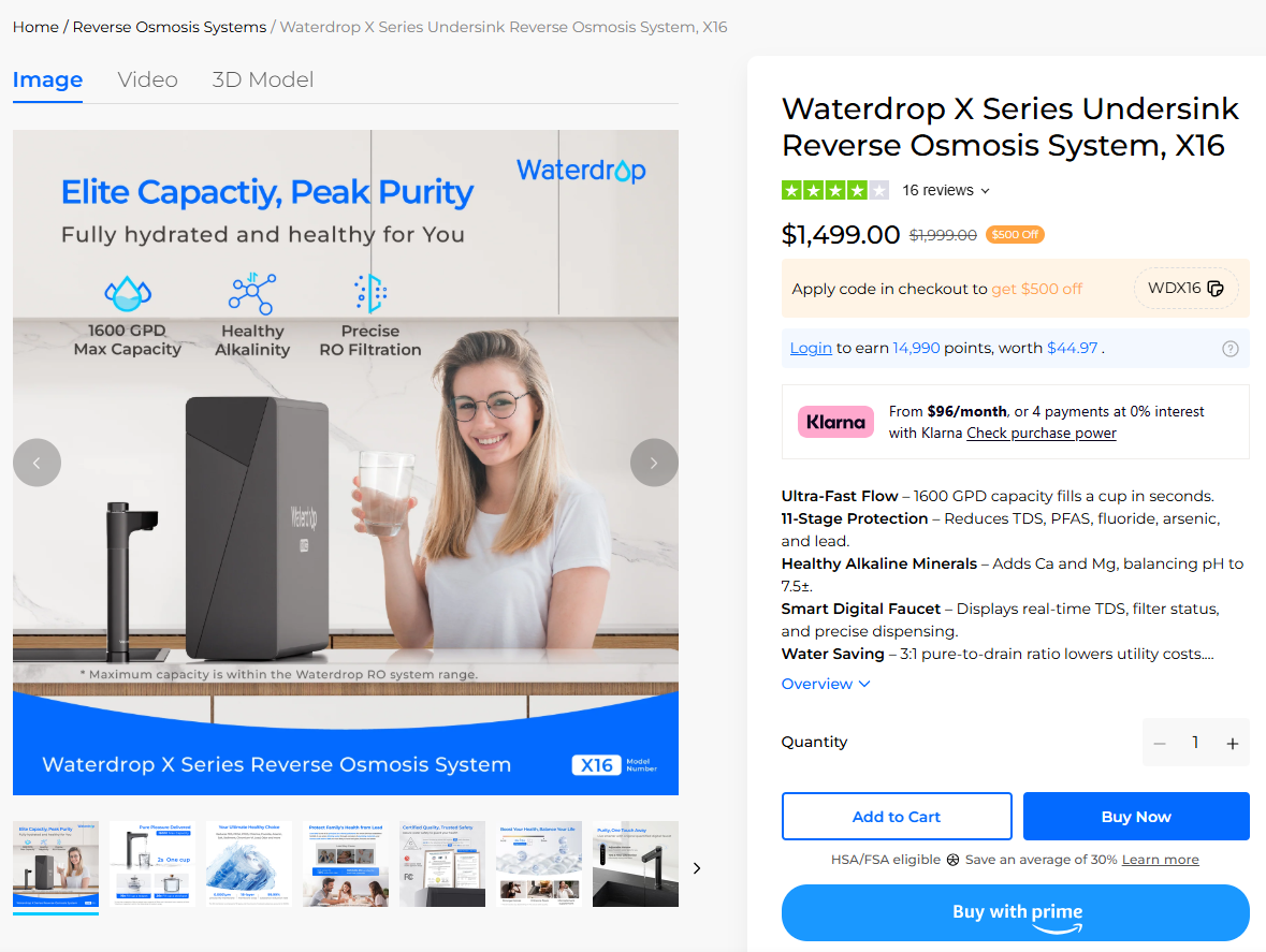 Waterdrop X Series Undersink Reverse Osmosis System, X16.png