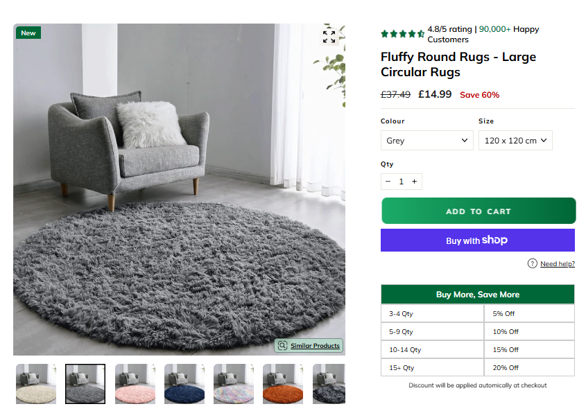 Fluffy Round Rugs Large Circular Rugs sale