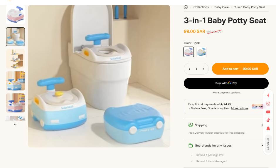 3-in-1 Baby Potty Seat sale price proof