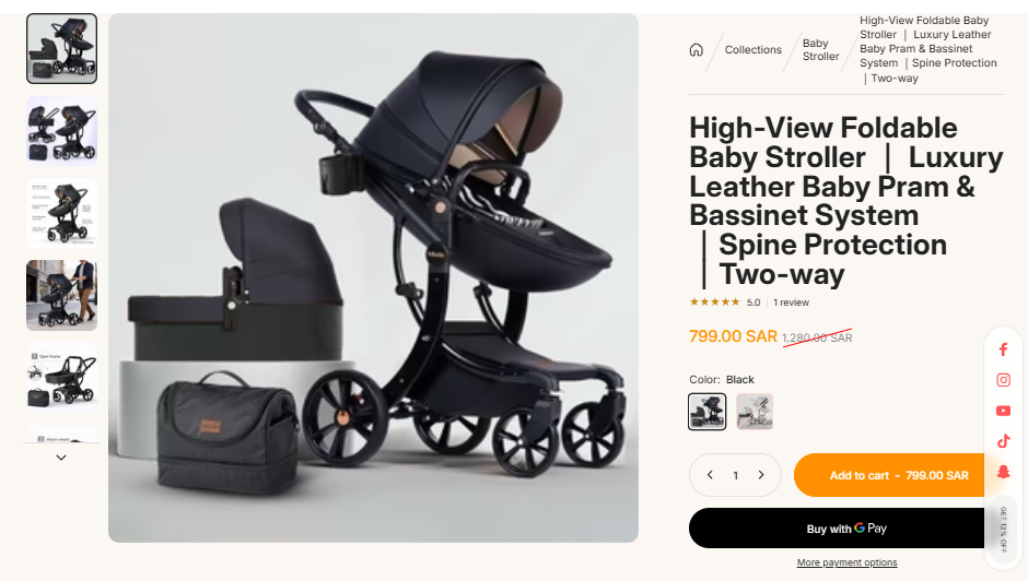 High-View Foldable Baby Stroller sale price proof