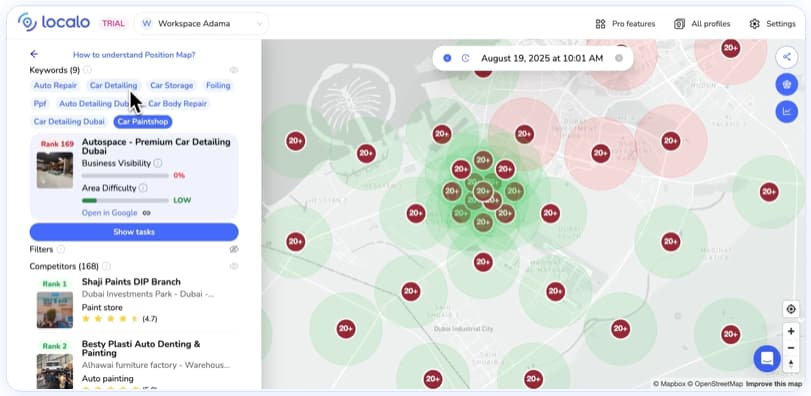 Localo GBP audit and local position map tracking