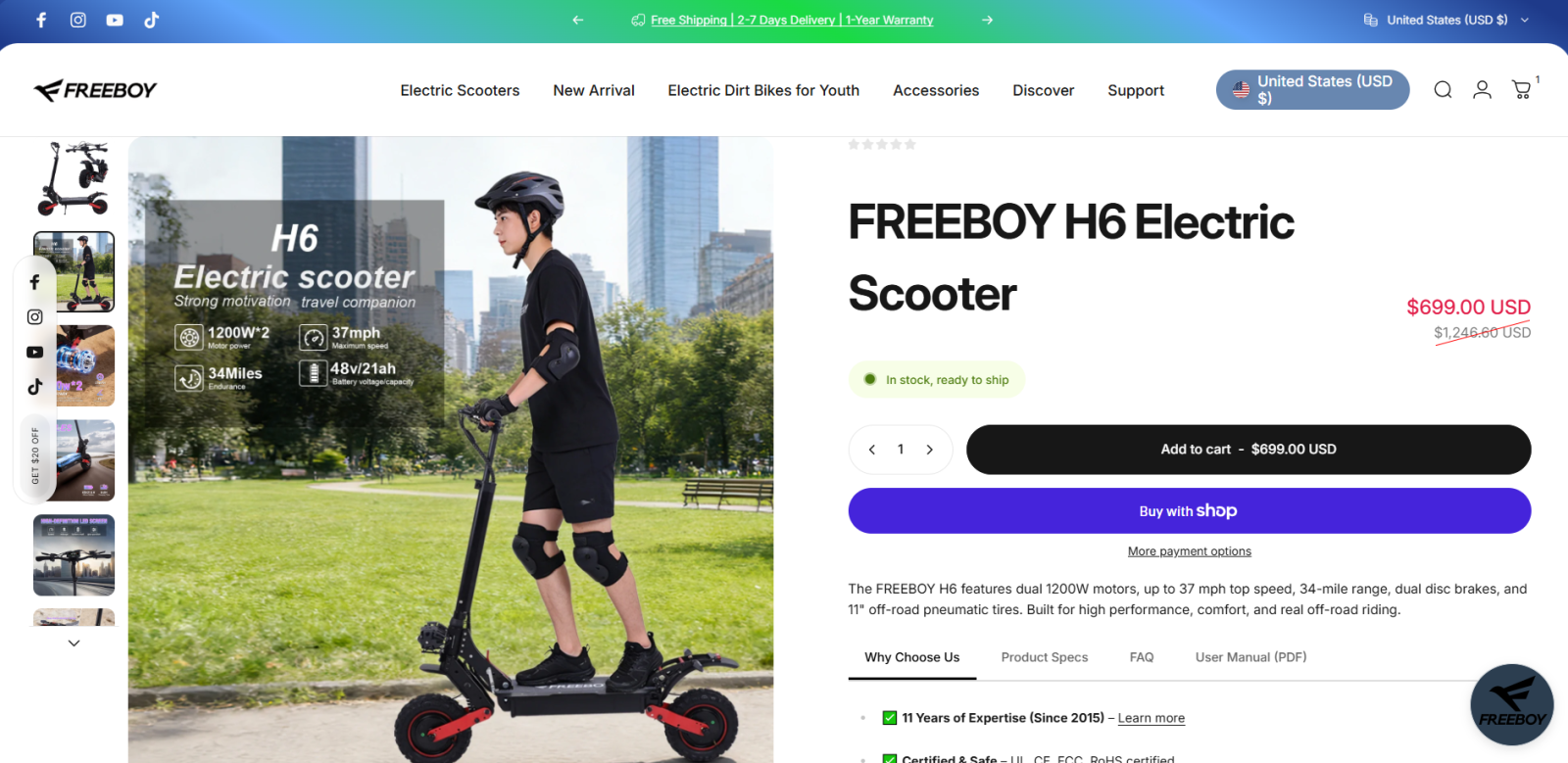 FREEBOY H6 Electric Scooter