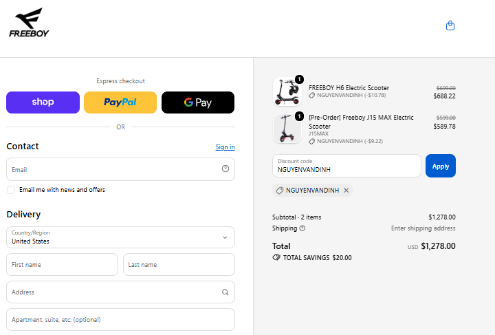 NGUYENVANDINH FREEBOY checkout proof