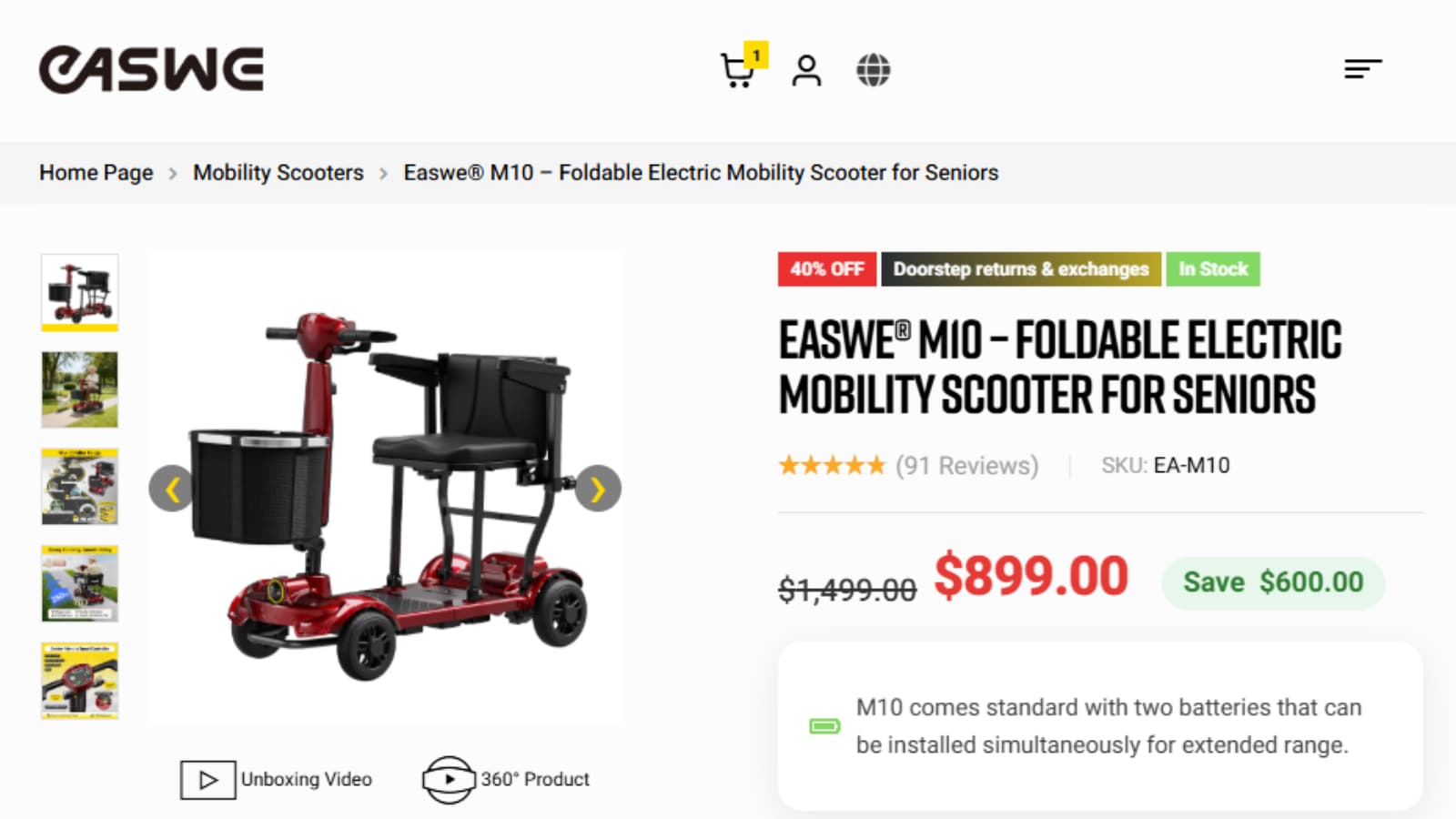 Easwe M10 sale price proof