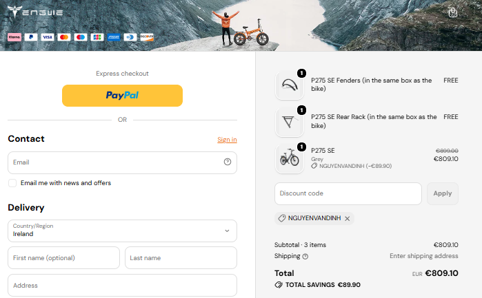 NGUYENVANDINH checkout proof for ENGWE P275 SE