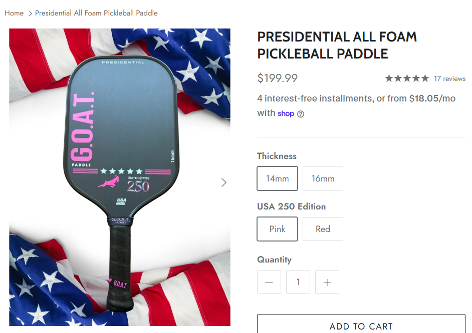 Presidential All Foam Pickleball Paddle