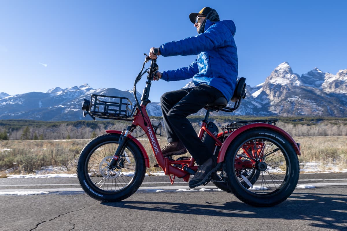 Mooncool TK Pro being ridden outdoors