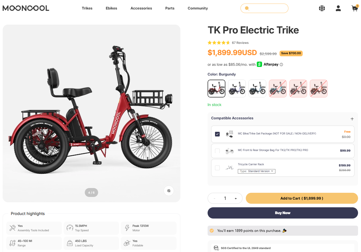 TK Pro Electric Trike
