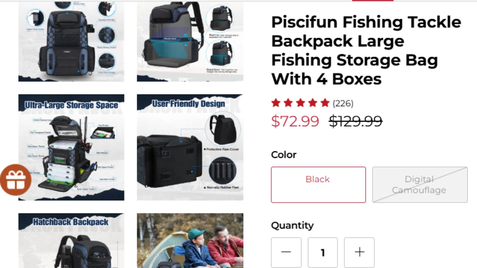 Piscifun Fishing Tackle Backpack With 4 Boxes current sale price proof