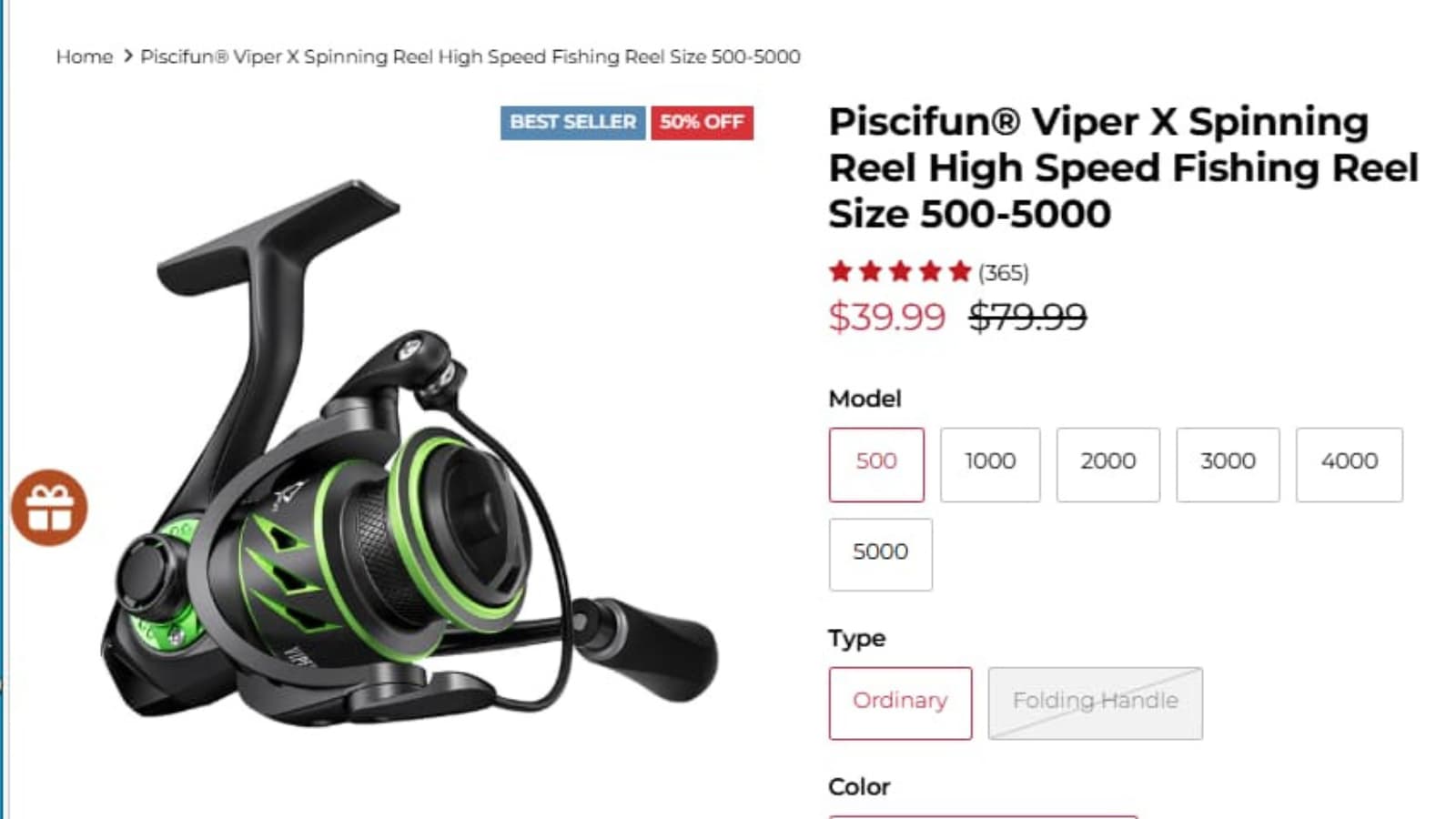 Piscifun Viper X Spinning Reel current sale price proof