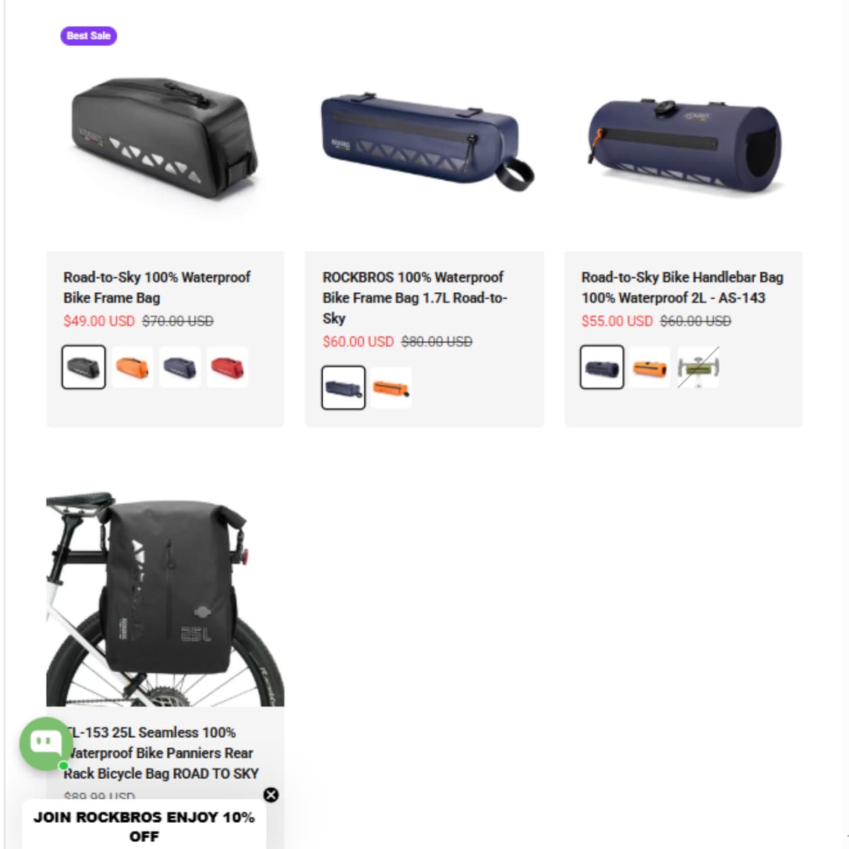 Road To Sky Waterproof 4 Bags ROCKBROS deal image