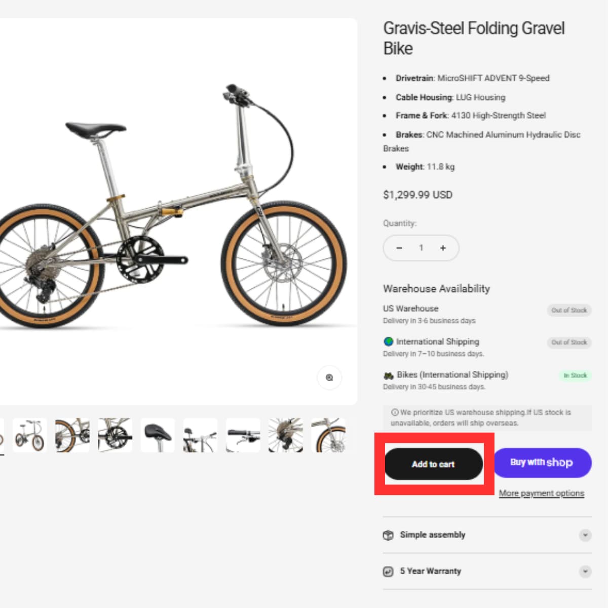 ROCKBROS20 step 1 select product and add to cart