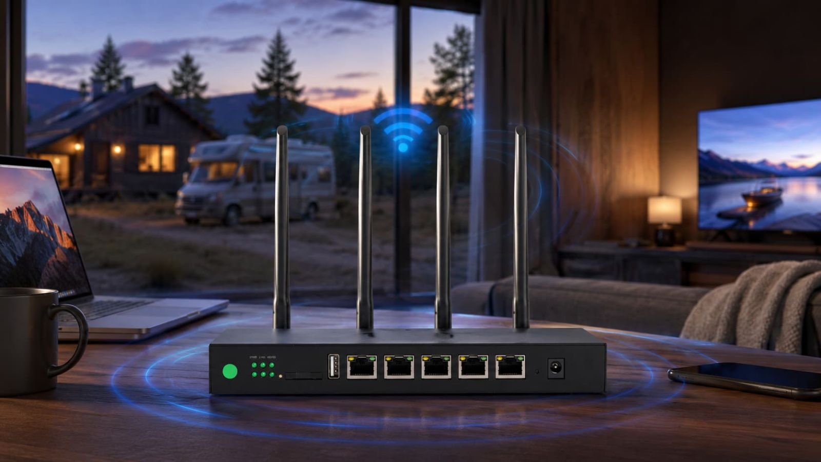 SwiftNet 5G Diamond router-style setup for RV internet