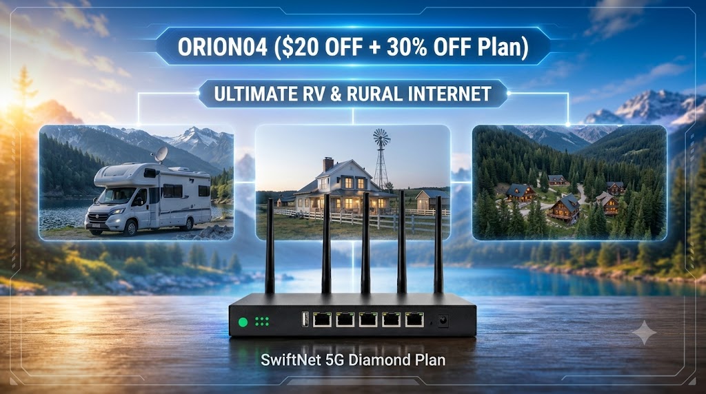SwiftNet 5G Diamond best overall pick for RV rural and remote work internet