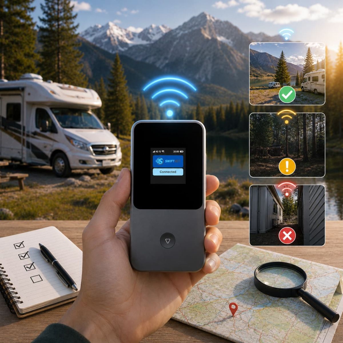 Test SwiftNet WiFi coverage in real RV or rural location