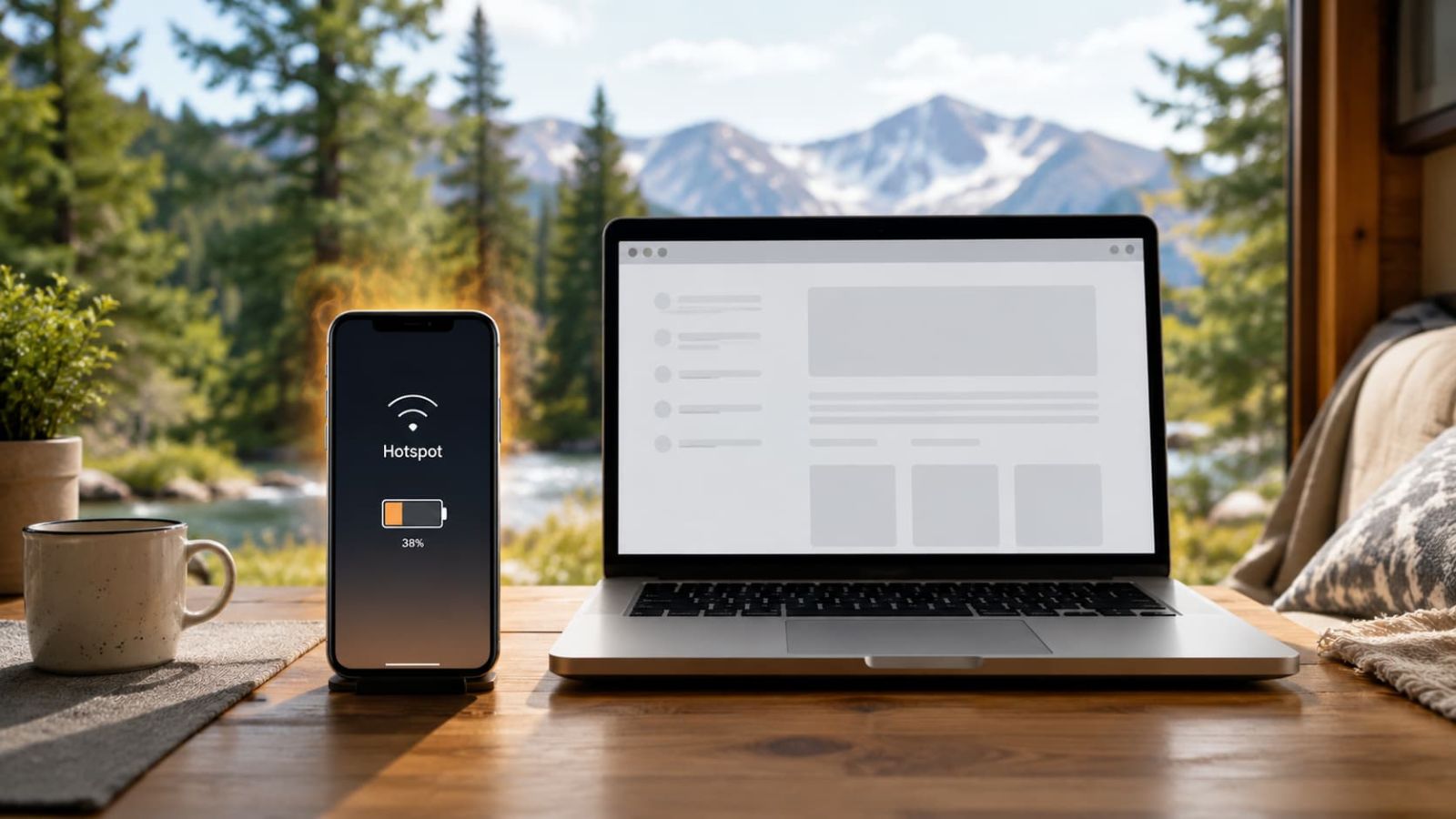 Phone hotspot battery drain data limits overheating and weaker performance during RV travel