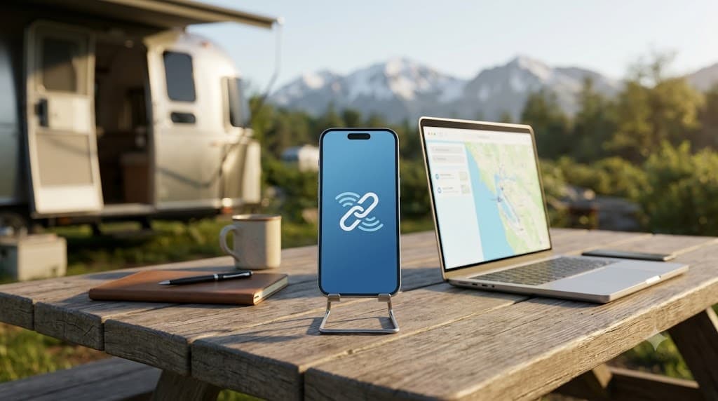 Phone hotspot quick backup for RV travel maps email messages and short browsing