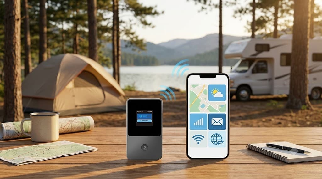 SwiftNet 4G Bronze camping backup hotspot for maps, email, messages, light browsing, weekend trips and campground WiFi backup