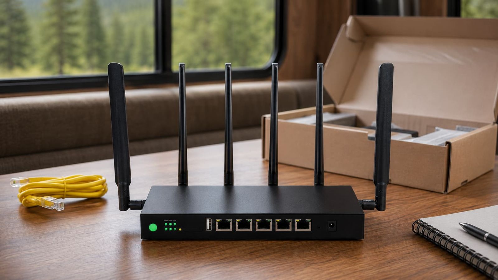 SwiftNet 5G Diamond antenna setup showing 2.4G 5.8G and 4G 5G antenna matching