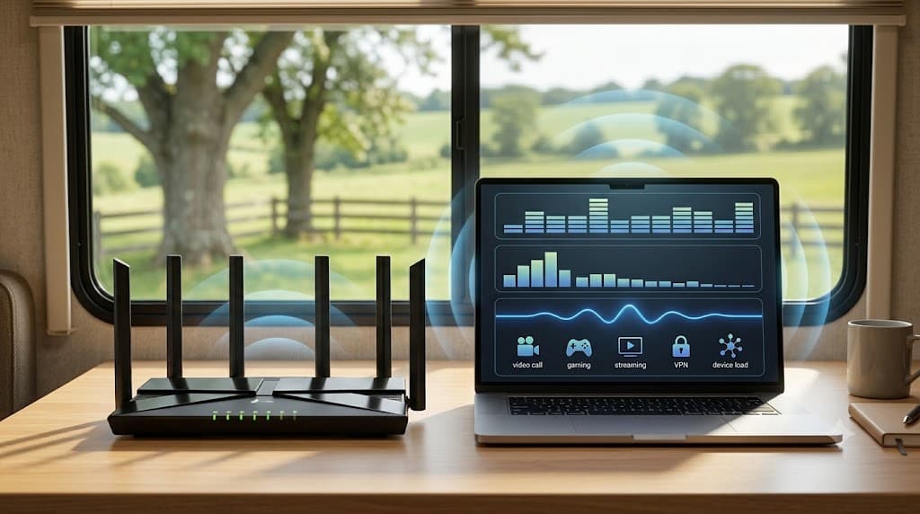 SwiftNet 5G Diamond speed test for RV rural remote work streaming video calls uploads and multiple devices