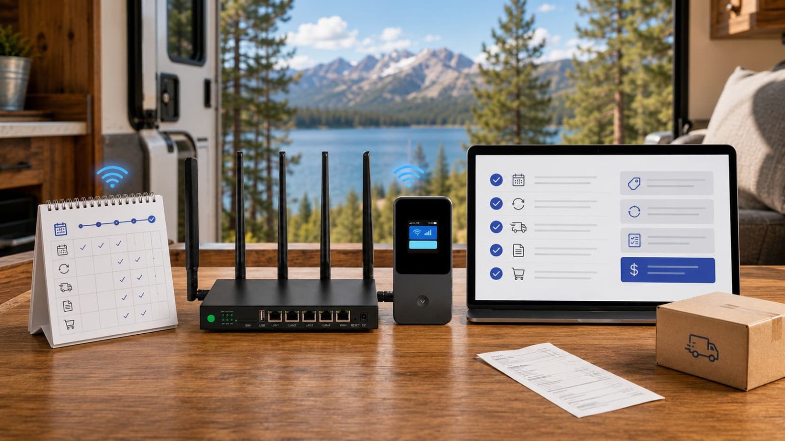 SwiftNet camping price and true cost checklist with ORION04, device terms, 7-day trial timing, data plan and recurring subtotal